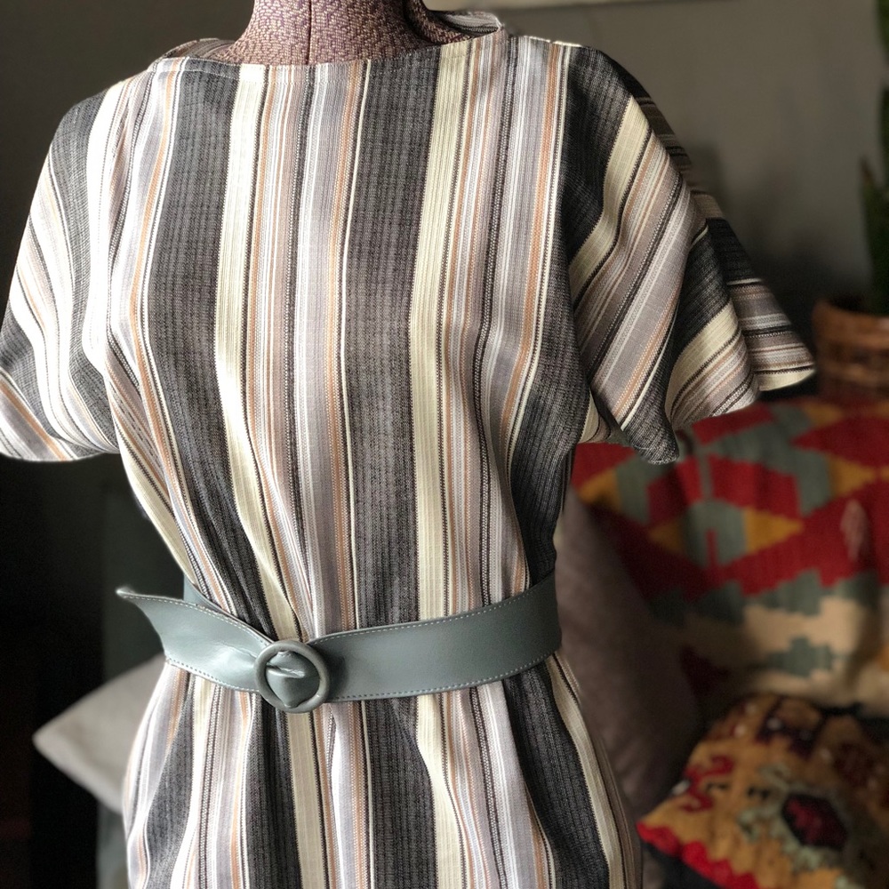 VINTAGE Striped Dress with Pockets